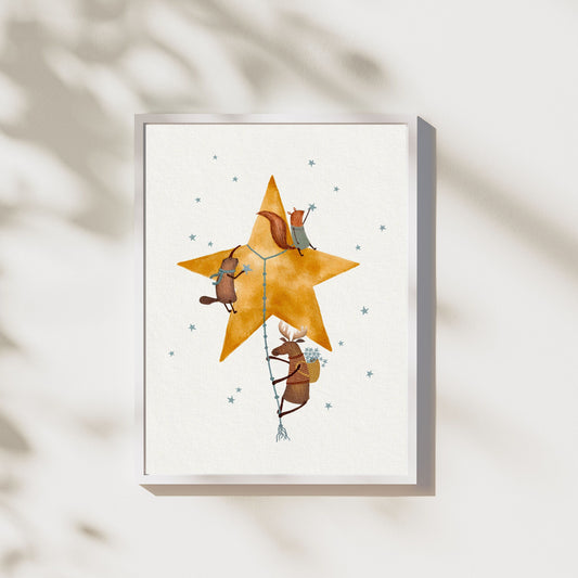 whimsical star at print for children