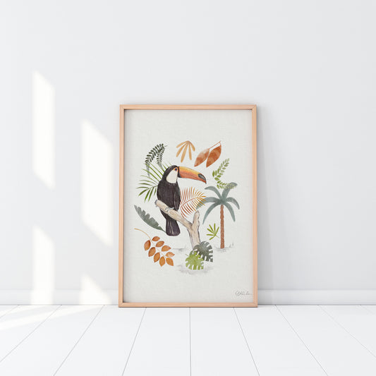 Jungle Nursery Decor - Toucan Art Print Set for Kids Room