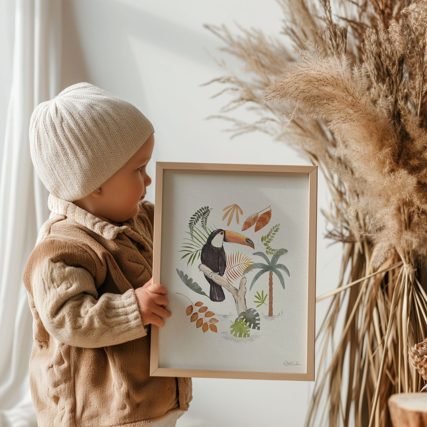 Jungle Nursery Decor - Toucan Art Print Set for Kids Room