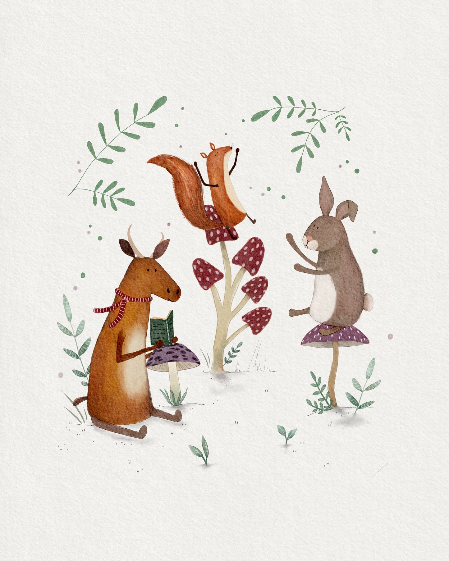 Woodland Animals Nursery Art Print