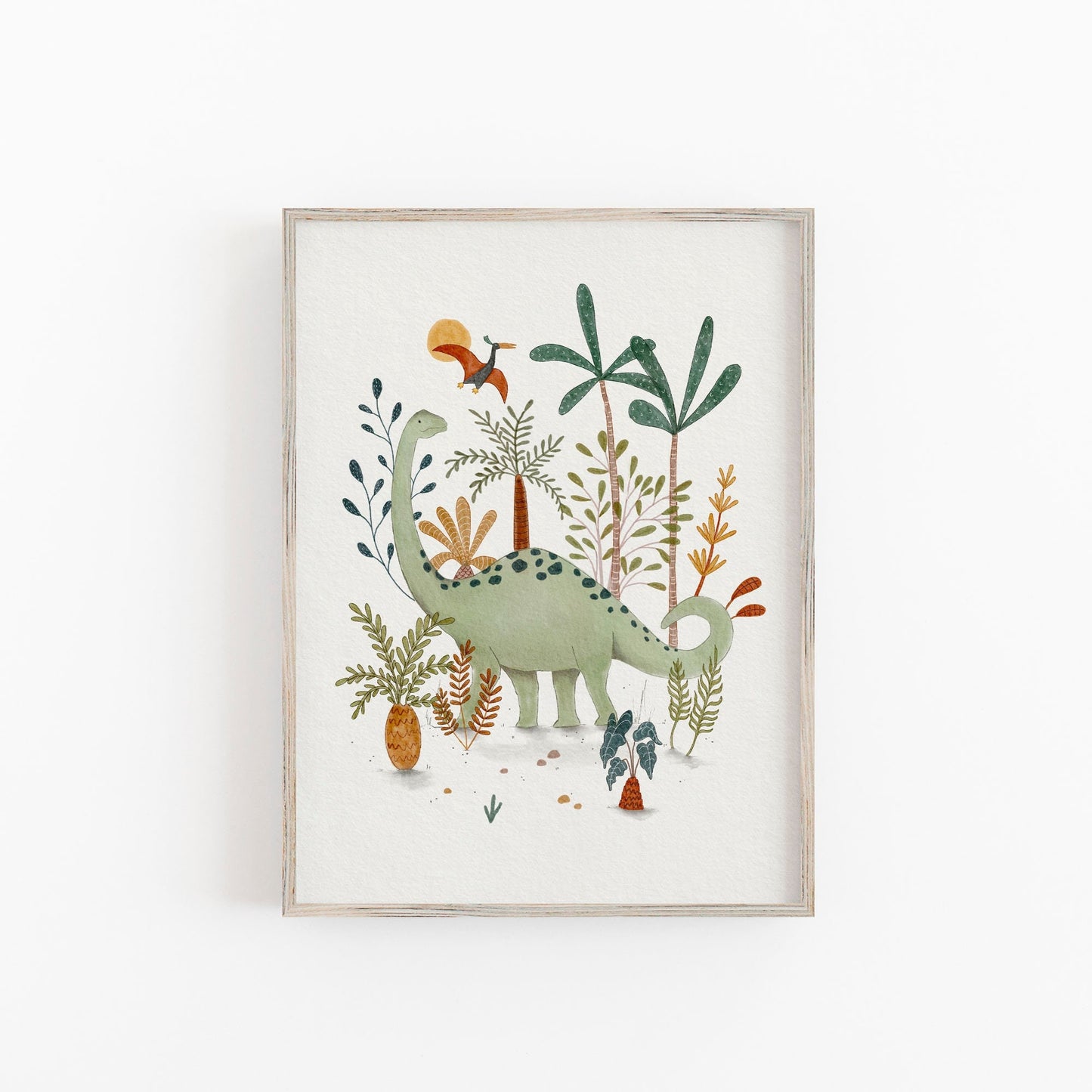 Dinosaur Brachiosaurus Nursery Wall Art Print - Boys Nursery Decor