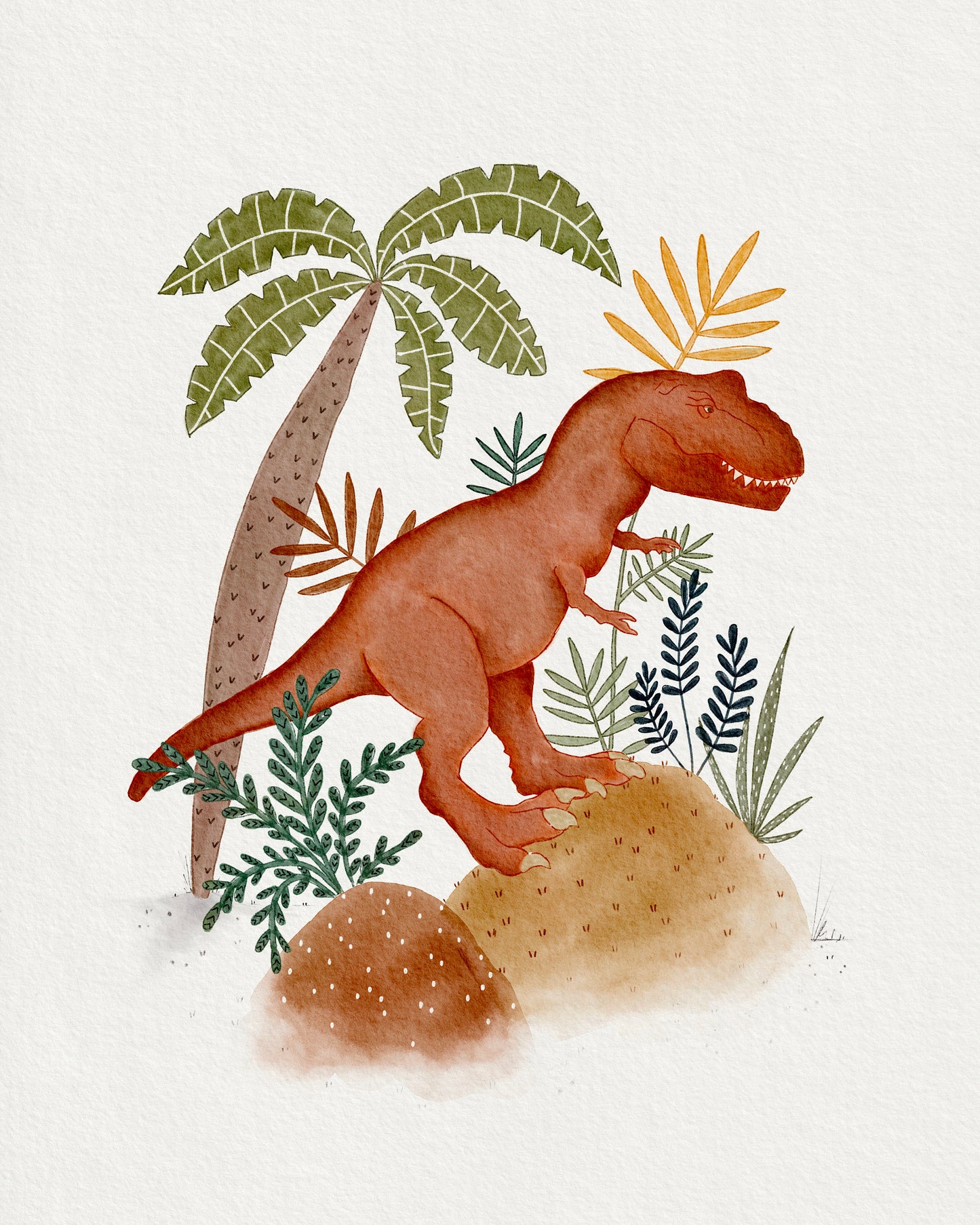 Dinosaur Art Print - Childrens Wall Decor for Boys