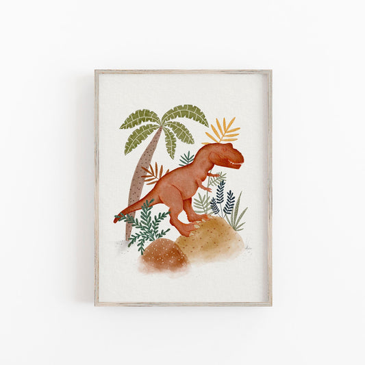 Dinosaur Art Print - Childrens Wall Decor for Boys