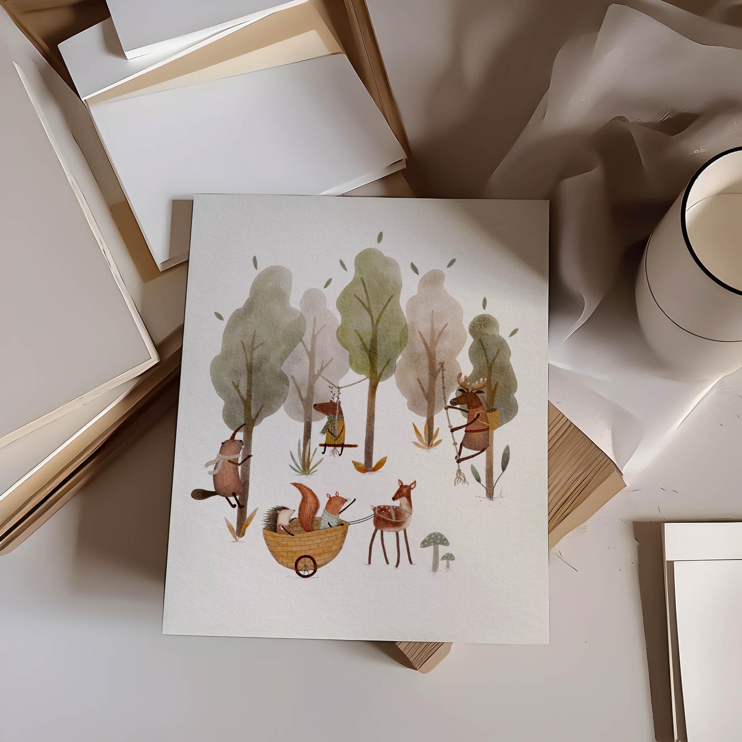 Whimsical Forest Animal Art Print