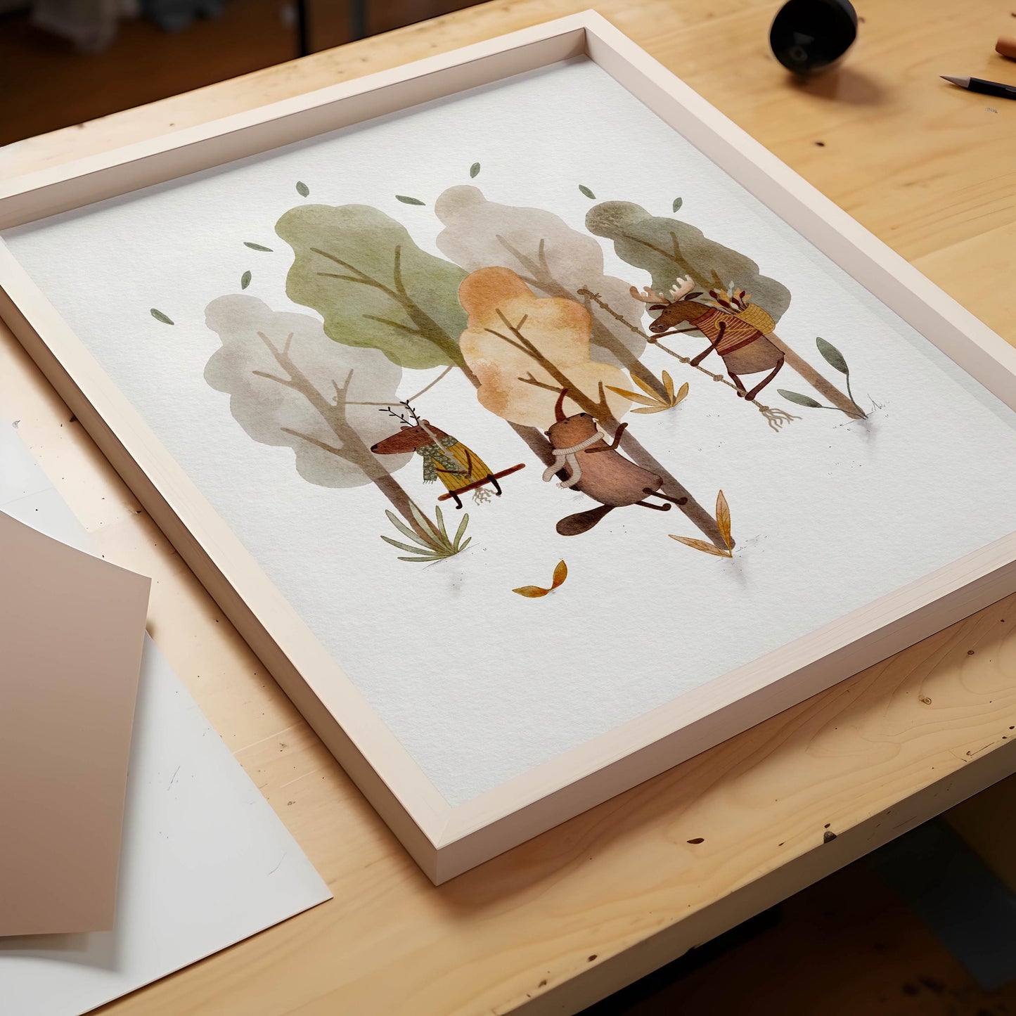 Storybook Forest Animals & Mushroom - Set 3 Prints