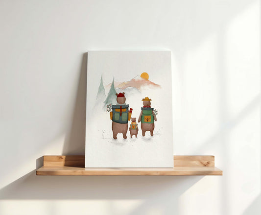 Bear Adventure Canvas Wall Art